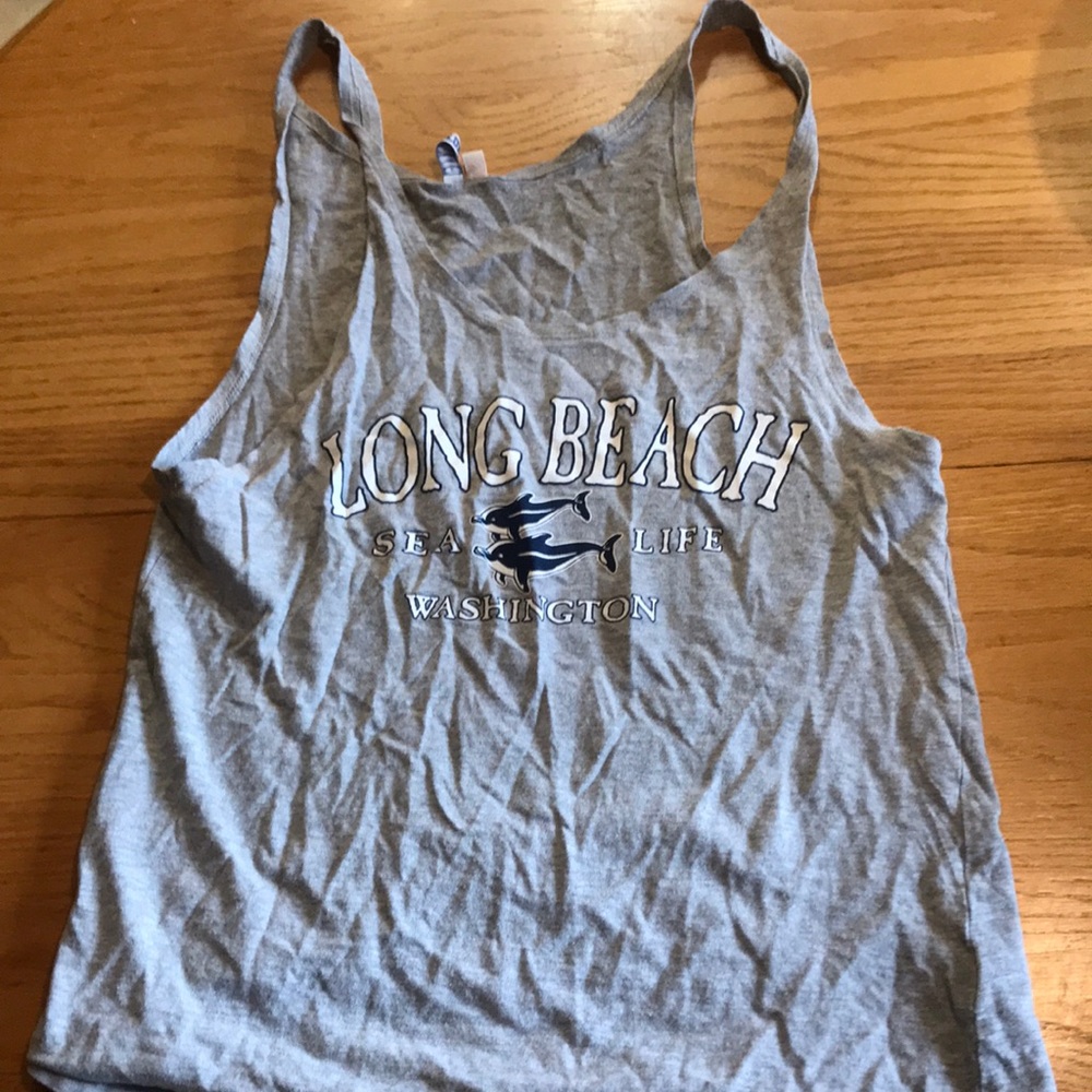 Ocean Blue Gray Tank Top-Long Beach